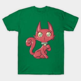 Pretty Red Kitty Cat T-Shirt